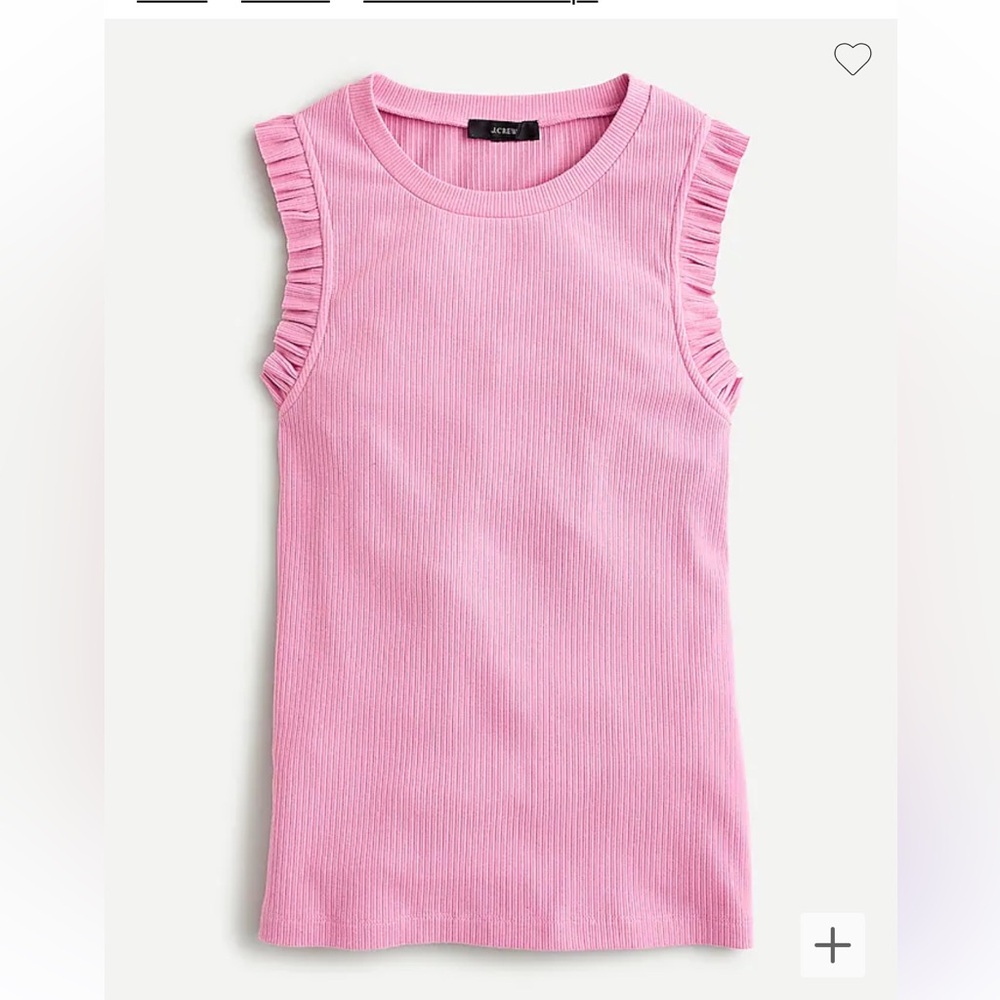 J. Crew Ribbed ruffle tank